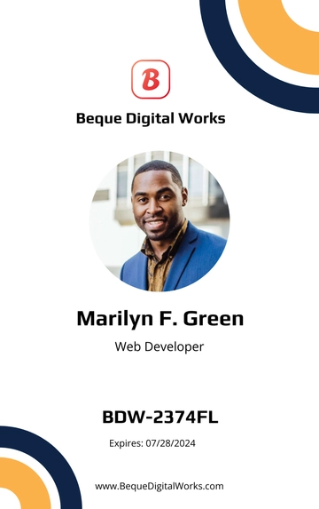 Free Modern Freelancer ID Card Template to Edit Online
