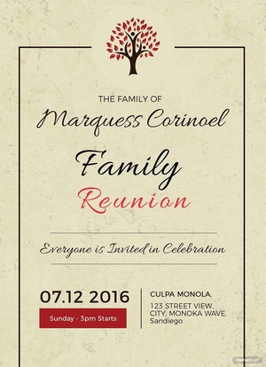 Vintage Family Reunion Invitation Template