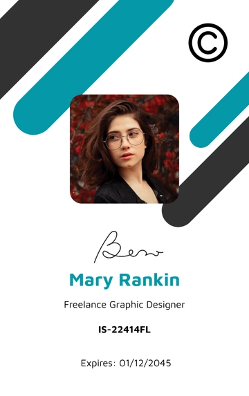 Free Simple Freelance ID Card Template to Edit Online