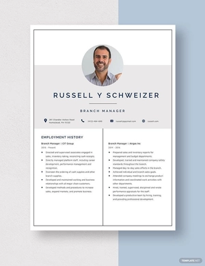 Branch Manager Resume