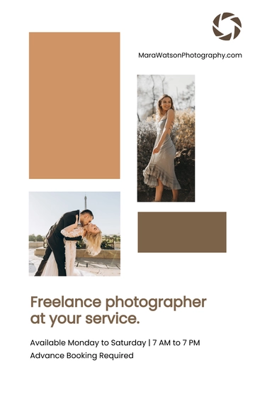 Free Freelance Photographer Poster Template to Edit Online
