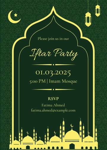Ramadan Iftar Party Invitation Template - Edit Online & Download
