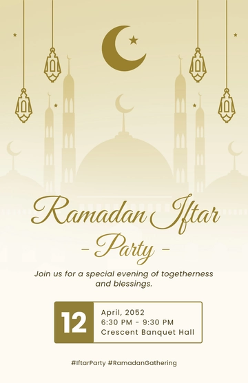 Ramadan Iftar Party Poster Template - Edit Online & Download