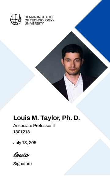 Free Faculty ID Card Template to Edit Online