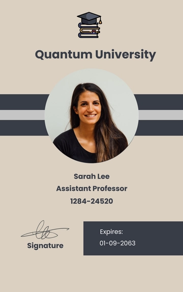 Free University Faculty ID Card Template to Edit Online