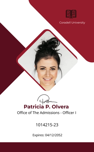Free University Office ID Card Template to Edit Online