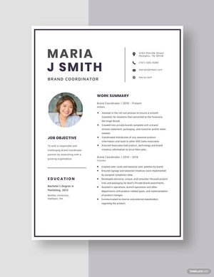 Brand Coordinator Resume