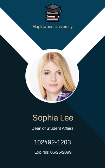 Free Modern University Staff ID Card Template to Edit Online