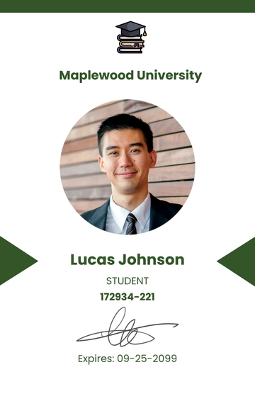 Free Modern University ID Card Template to Edit Online