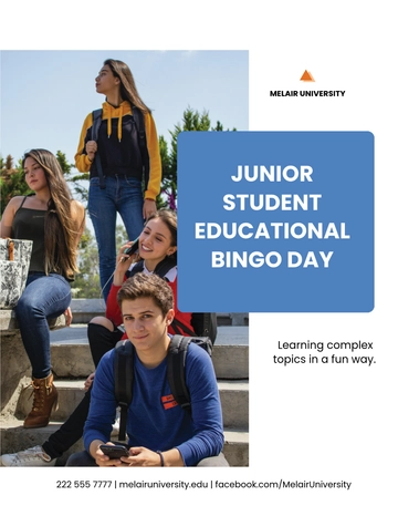 Free University Junior Council Bingo Flyer Template to Edit Online | Template.net Free University Junior Council Bingo Flyer Template to Edit Online | Template.net