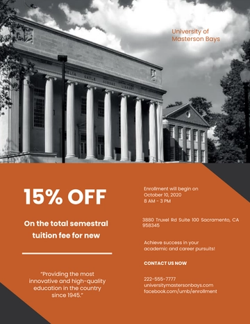 Free Simple University Flyer Template to Edit Online