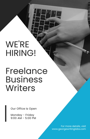Free Professional Freelance Writer Poster Template to Edit Online