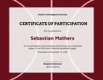 Free University Sports Certificate Template to Edit Online