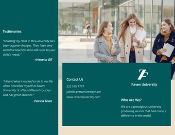 Free Simple Tri-Fold University Brochure Template to Edit Online