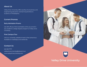 Free Creative Bi-Fold University Brochure Template to Edit Online