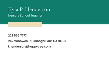Free Nursery School Business Card Template to Edit Online