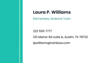 Free Tutor Business Card Template to Edit Online Free Tutor Business Card Template to Edit Online