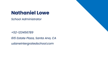 Free Private School Business Card Template to Edit Online