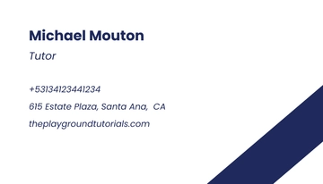 Free Tutoring School Business Card Template to Edit Online