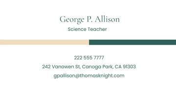 Free High School Business Card Template to Edit Online