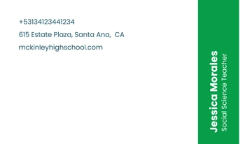 Free Modern School Business Card Template to Edit Online