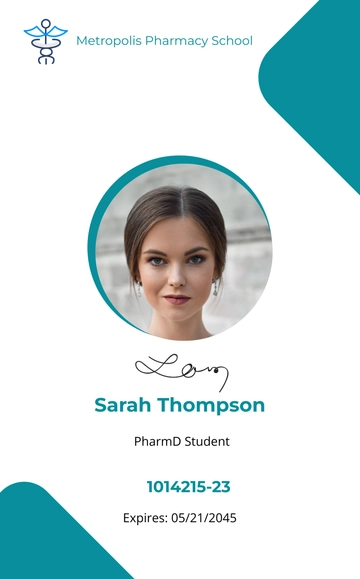 Free Pharmacy School ID Card Template to Edit Online
