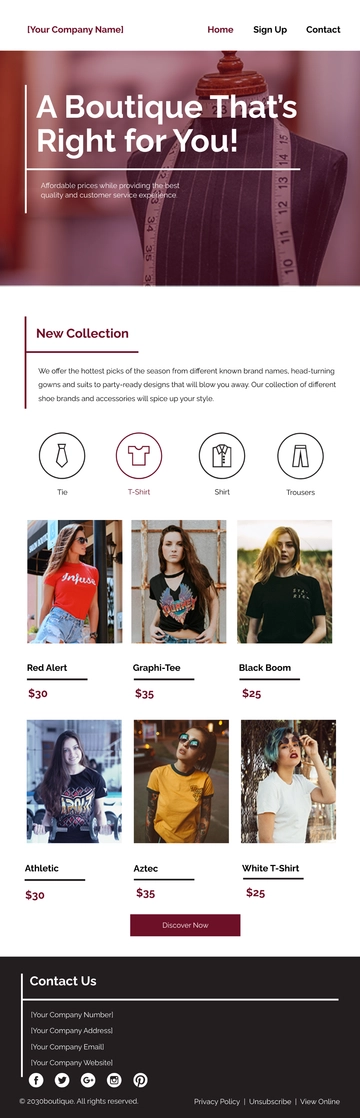 Free Boutique Email Newsletter Template to Edit Online