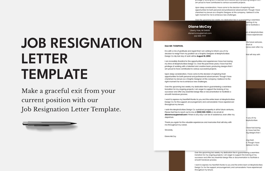 Resignation Letter Example
