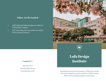 Free Bifold Private School Brochure Template to Edit Online