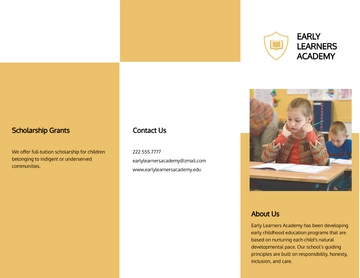 Free Tri-fold Elementary School Brochure Template to Edit Online