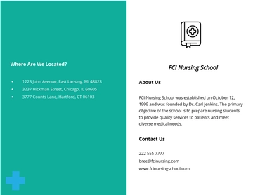 Free Bifold Nursing School Brochure Template to Edit Online