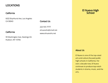 Free Tri-fold High School Brochure Template to Edit Online