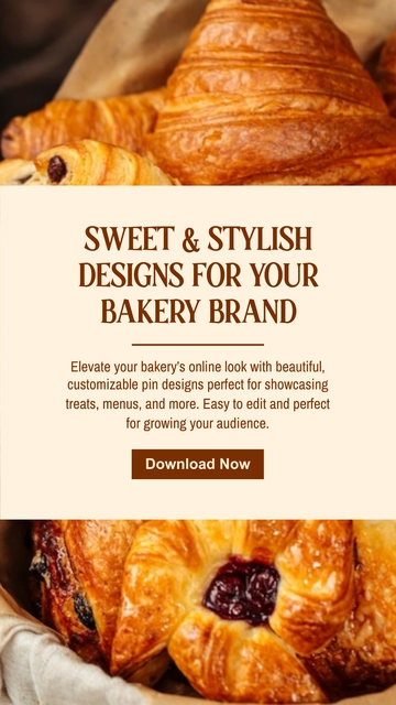 Free Bakery Pinterest Pin Template to Edit Online