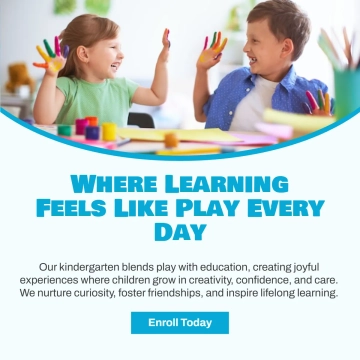 Free Kindergarten Linkedin Post Template to Edit Online