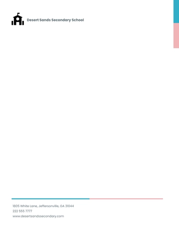Free Simple Secondary School Letterhead Template to Edit Online