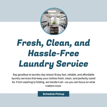 Free Laundry Whatsapp Post Template to Edit Online