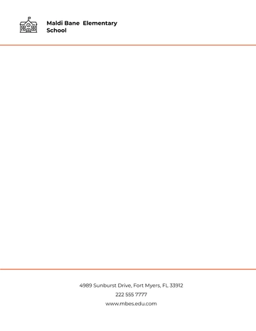 Free Elementary School Letterhead Template to Edit Online
