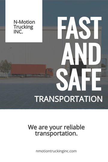 Free Trucking & Logistics Pinterest Pin Template to Edit Online