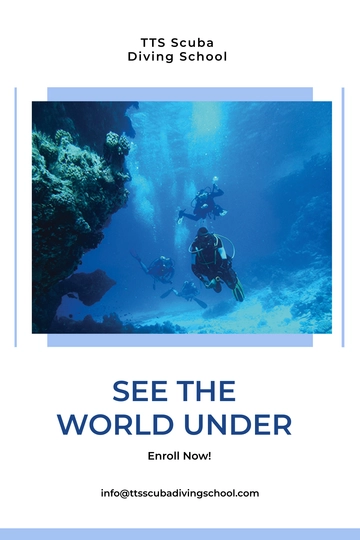 Free Scuba Diving School Pinterest Pin Template to Edit Online