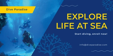 Free Scuba Diving School Twitter Post Template to Edit Online