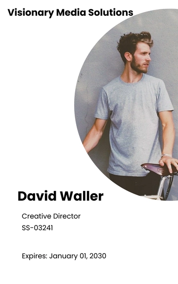 Free Advertising agency staff ID card Template to Edit Online