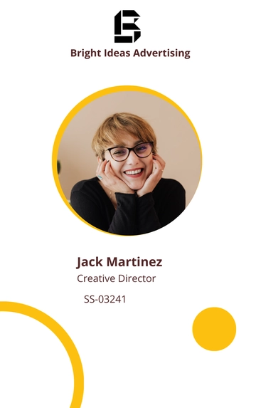 Free Creative Advertising agency ID Card Template to Edit Online
