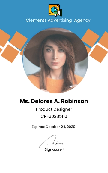 Free Sample Advertising agency ID Card Template to Edit Online