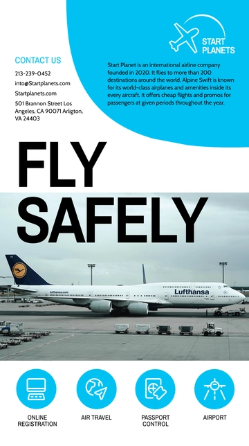 Free Airlines Aviation Services Instagram Story Template to Edit Online