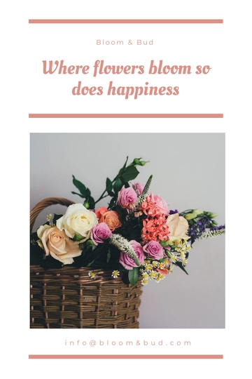 Free Flower Shop Pinterest Pin Template to Edit Online