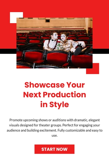 Free Theater Company Pinterest Pin Template to Edit Online