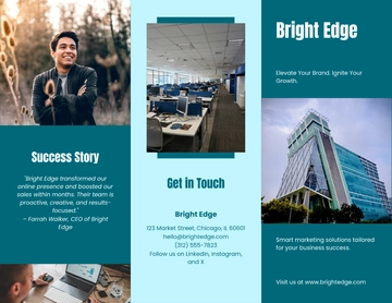Free Tri-fold Marketing Agency Brochure Template to Edit Online