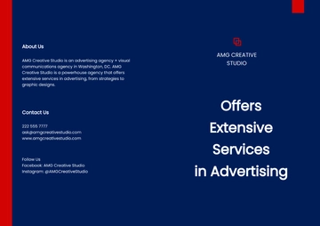 Free Bifold Advertising Graphic Design Brochure Template to Edit Online