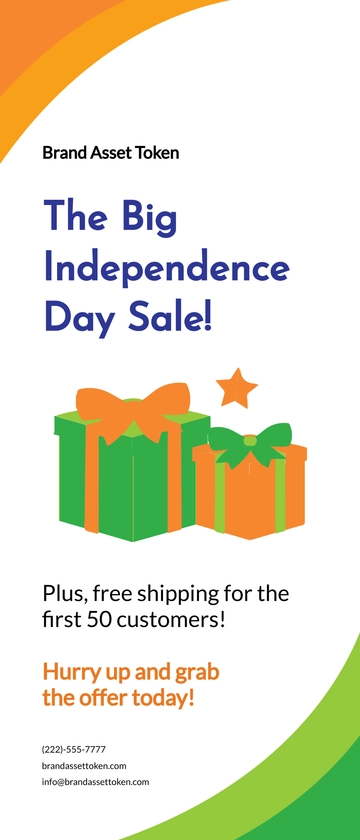 Free Independence Day Roll Up Banner Template to Edit Online