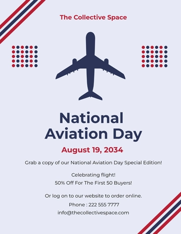 Free National Aviation Day Flyer Template to Edit Online | Template.net